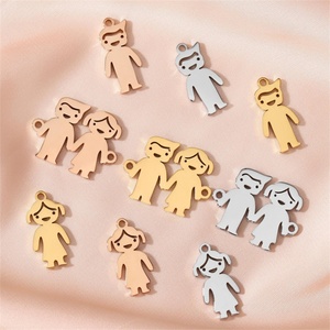 Accessoires en acier inoxydable poli miroir, pendentif carré vierge avec logo laser - Product Image 1