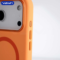 Casing Ponsel Silikon Cair Magnetik Kustom VAWI S010 untuk iPhone Seri 11~17 dengan Cincin Magnetik yang Dapat Diganti