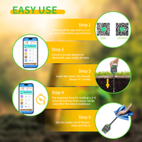 Testeur de sol intelligent YIERYI Bluetooth 8-en-1 pour PH/EC/Humidité/Température/Fertilité/Salinité avec contrôle par application pour plantes de jardin