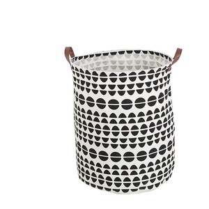 Cestini per <span class=keywords><strong>biancheria</strong></span> rotondi in tela Duoyou con manico in pelle <span class=keywords><strong>pieghevole</strong></span> cestino per vestiti sporco in tessuto impermeabile - Product Image 6