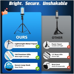 Lampe de <span class=keywords><strong>travail</strong></span> LED portable multifonctionnelle ultra-lumineuse rechargeable à l'énergie solaire de haute qualité avec trépied pour plongée et camping en extérieur USB - Product Image 5