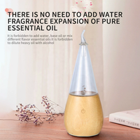 Humidificateur purificateur d'air USB portable écologique, diffuseur d'arômes, lumière LED, base en verre et bois, sans eau, huile essentielle, 1 an