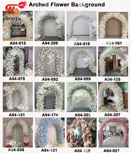 ฉากหลังงานแต่งงานดอกไม้สีขาวพร้อมใบไม้สีเขียวสำหรับตกแต่งงานปาร์ตี้ ขายส่งในราคาประหยัด - Product Image 4