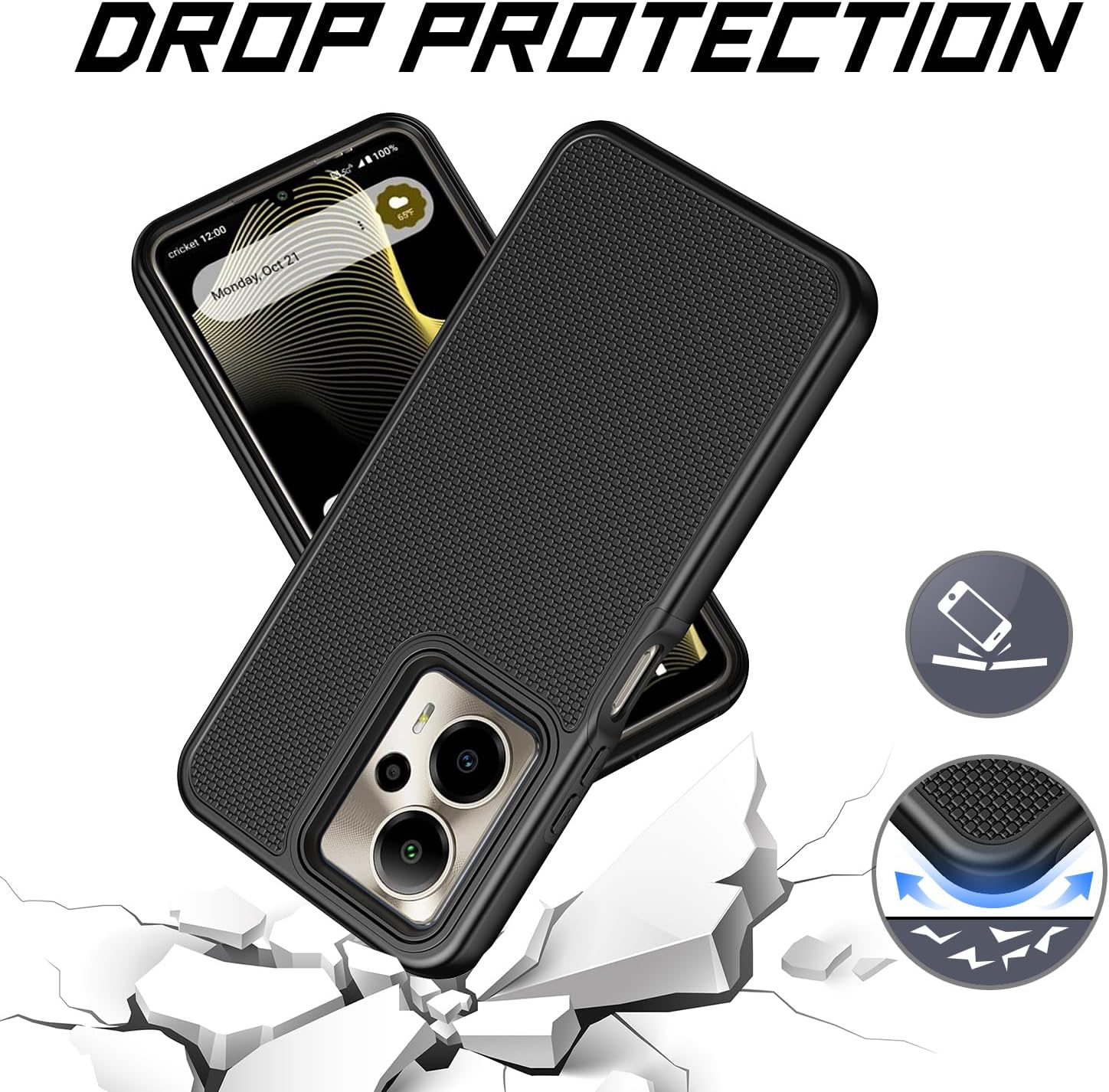 Cricket Outlast 5G 2024/AT&T Motivate Pro 5G Black Dual Layer Heavy Duty Shockproof Screen Protector Case| Alibaba.com Cricket Outlast 5G 2024/AT&T Motivate Pro 5G Black Dual Layer Heavy Duty Shockproof Screen Protector Case| Alibaba.com