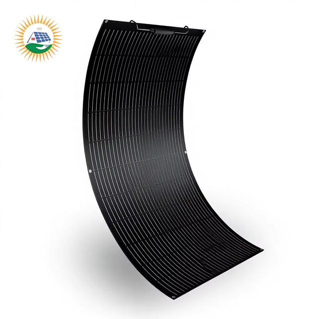 High Efficiency Fiberglass Flexible Monocrystalline Solar Panel 100W/105W 12V 250 Curvature Lightweight for RV Boat Cabin