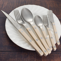 Ensemble de couverts en acier inoxydable 304 avec manche en plastique ABS, couteau à steak, cuillère et fourchette, vente en gros