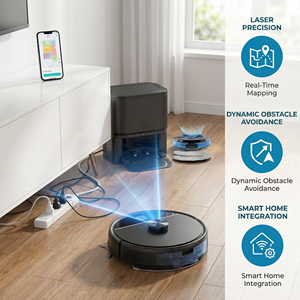 Robot Aspirador Inteligente Húmedo y Seco con Autovaciado, Función de Barrido y Fregado con Tanque de Agua, Robot de Limpieza Automática para el Hogar - Product Image 3