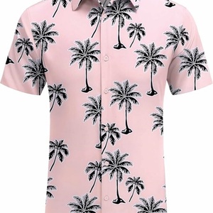 เสื้อเชิ้ตฮาวายผู้ชาย ลายดอกไม้เขตร้อน พิมพ์ลายตามสั่ง ระบายอากาศได้ดี แขนสั้น ติดกระดุม เสื้อชายหาด ชุดลำลองสำหรับพักผ่อนริมชายหาด ฤดูร้อน สไตล์ลำลอง - Product Image 4