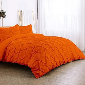 Classic Red Quilted Duvet Cover Set 4 Piece Polyester <b>Bedding</b> Home Use Washable Solid Pattern - Product Image 6