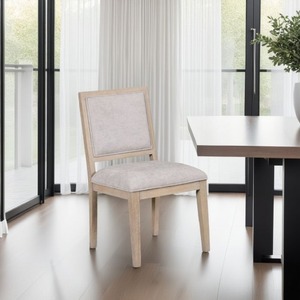 Kizie - Ensemble de 2 chaises de salle à manger au design moderne et transitoire, convertible, revêtement en similicuir, bois brun fauve - Product Image 1