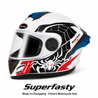 Casque de moto intégral à libération rapide Superfasty Factory Budget, nouveau modèle ABS, avec logo personnalisé OEM, toutes saisons, taille réglable