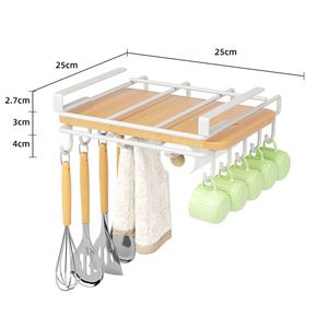 Étagère de rangement multifonction en métal pour cuisine, sans perforation, pour couvercles de casseroles, planches à découper, organisateur de vaisselle, armoire suspendue au plafond - Product Image 3