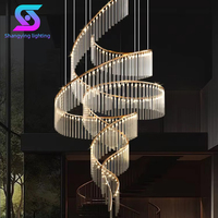 Luminaire de décoration d'intérieur moderne et luxueux Luminaire suspendu pour lustres en cristal à DEL personnalisé pour grand hôtel et église Escalier