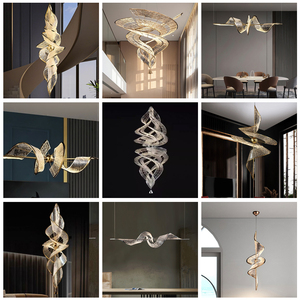 <span class=keywords><strong>Lampadario</strong></span> a <span class=keywords><strong>Spirale</strong></span> Moderno in Acrilico con Design Artistico di Lusso per Ville con Soffitti Alti e Progetti di Scale per Hall di Hotel - Product Image 4