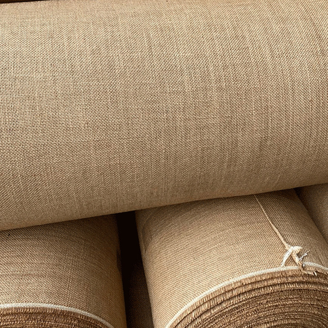 Classroom Wall Paper Decoration Fabric Household Vintage-Style Coarse Linen Hemp Mesh Textile Ramie Jute Singed Sized Floral