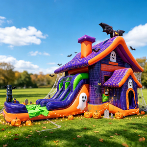 Castillo Inflable Combinado para Halloween, Casa Inflable <span class=keywords><strong>de</strong></span> PVC <span class=keywords><strong>de</strong></span> Grado Comercial para Alquiler en Eventos Festivos - Product Image 1