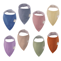 Vente en gros de Chine de bandana bavoirs pour bébés nouveau-nés, ensemble de bavoirs lavables en coton imprimé biologique de couleur unie pour bébés, pour filles, en coton