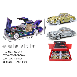 Auto Sportiva Modificata Tiger Head 1:24, 6 Porte, Giocattolo in Metallo Pressofuso con Suoni e Luci, Supercar a Retrocarica - Product Image 2