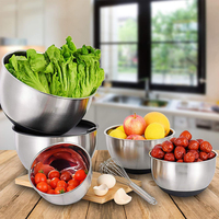 Bol mélangeur en acier inoxydable ensemble de bols à salade de cuisine tasses à mesurer sèches en métal baril fouet tasse outils de mesure pour la cuisson