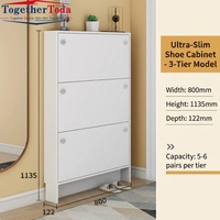 Meuble à chaussures moderne en acier écologique, grande capacité de rangement, ultra-fin, avec couvercle rabattable, pour l'entrée de la maison