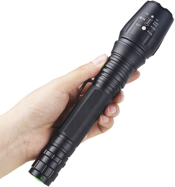 10W LED Zoom Flashlight Long Range 1000 Lumens Tactical Torch 5 Modes Aluminum Rechargeable Battery Custom Outdoor Use
