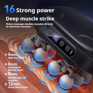 ปืนนวดกล้ามเนื้อแบบมืออาชีพ 16 หัว คุณภาพสูง เครื่องนวดไฟฟ้าแบบเพอร์คัชชั่น บรรเทาอาการปวดกล้ามเนื้อทั่วร่างกาย - Product Image 2