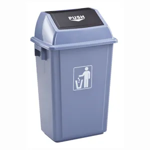 58L Industrial household plastic garbage bins trash bins with pud lid indoor rubbish bin
