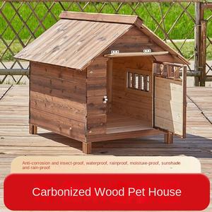 <span class=keywords><strong>Casa</strong></span> para mascotas de madera maciza para exteriores, nido Universal para las cuatro estaciones con cierre de botón, perrera para perros grandes, muebles para gatos - Product Image 4