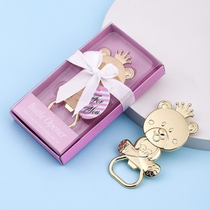 <b>Cute</b> Cartoon <b>Bear</b> Bottle Opener Zinc Alloy Portable Creative Beer Opener Party Gift Blue And Pink Round Shape - Product Image 3