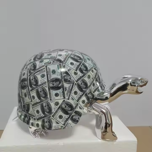 รูปปั้นรูปเต่าเรซินตามสั่ง3D รูปปั้นสัตว์ทาสีด้วยไฟฟ้าสำหรับการแสดงผลในวันคริสต์มาส - Product Image 5