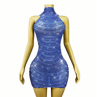 Robe d'été élégante et discrète Novance Y5672 pour femme, bleu uni, mini-robe promotionnelle