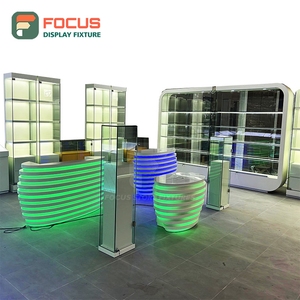 Professional Smoke Shop Display Cabinet Wood Glass Showcase Counter LED Light Tobacco Display Cabinet - Product Image 2