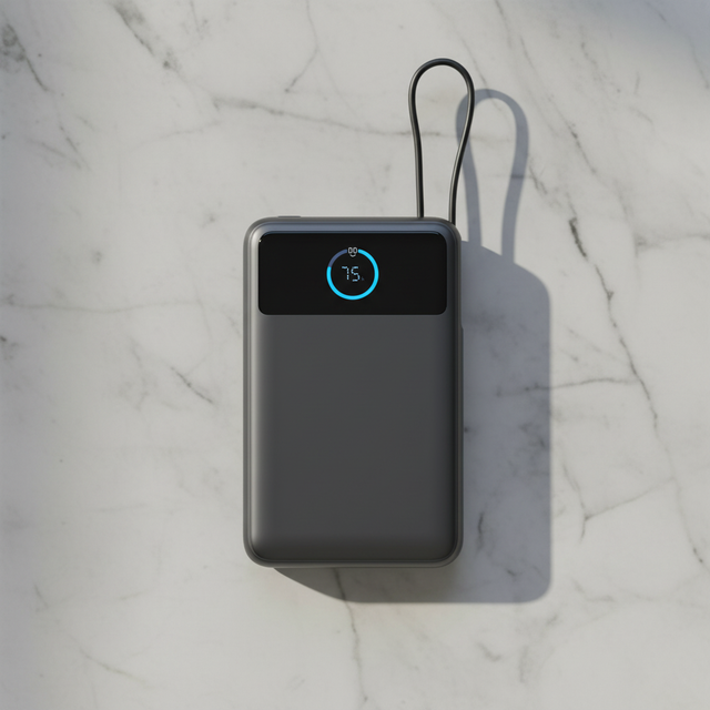 Qi2 10000mAh Magnetic Wireless Power Bank Built-in Type-C Cable PD35W Fast Charging Digital Display Portable Charger 3-in-1