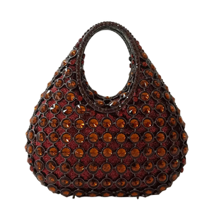 Pochette de soirée raffinée pour femme avec poignée supérieure, ornée de strass brillants, sac à main tendance pour banquets et sorties nocturnes - Product Image 1