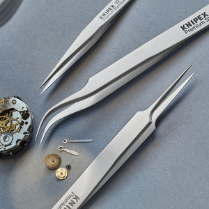 Pinzas de precisión Knipex 92, herramientas de microensamblaje con punta lisa de acero inoxidable de grado industrial - Product Image 1