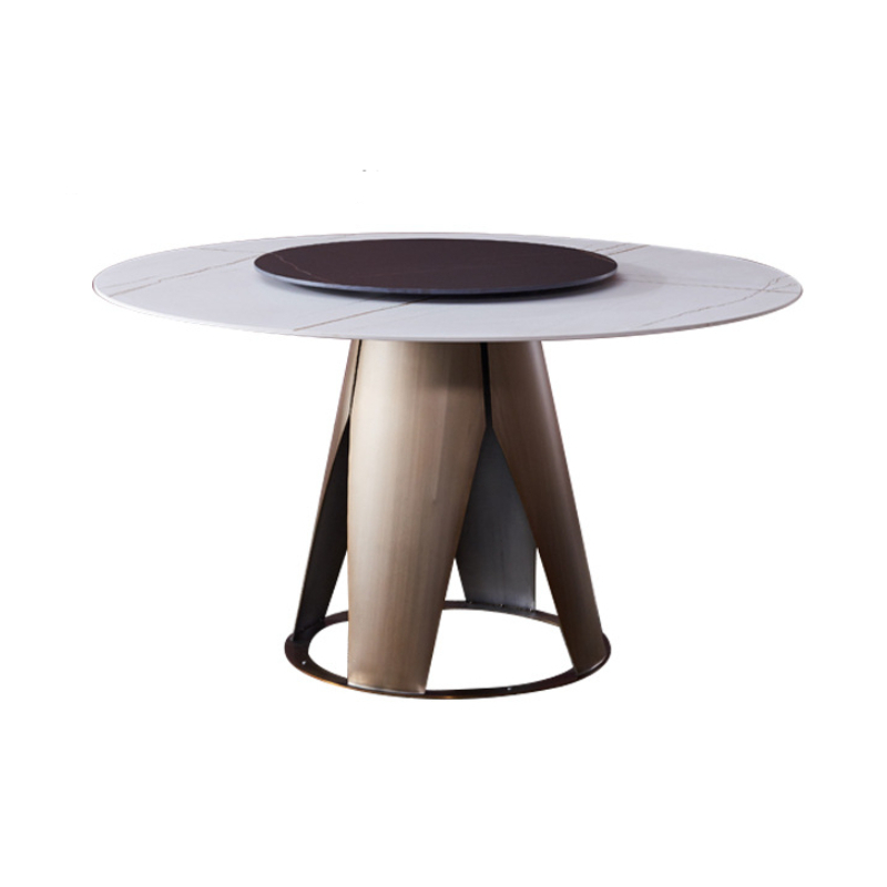 Итальянский дизайн, мебель для ресторана, Мраморный Топ, круглый вращающийся обеденный стол, набор для столовой