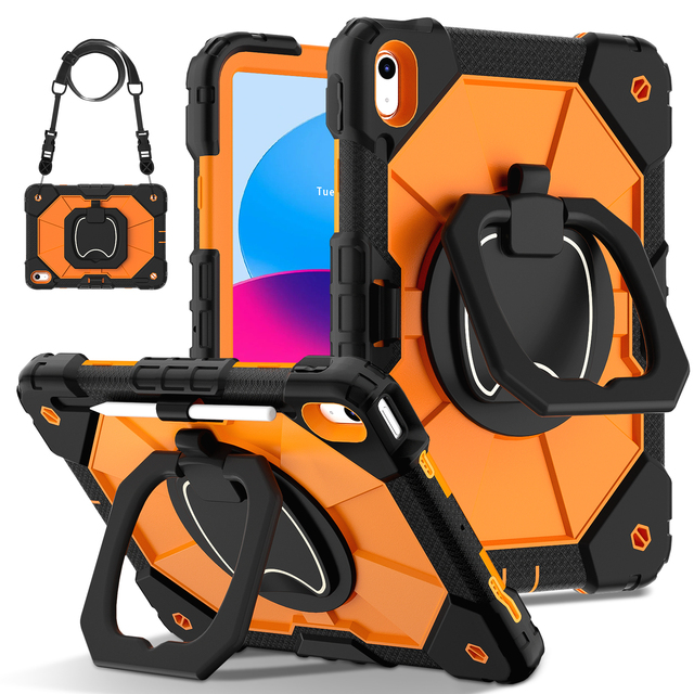 Heavy Duty Rugged Tablet Case Hand Strap Shoulder Strap for iPad A16 11th Gen 11 Inch 2025 iPad 10th Gen 10.9 Inch 2022