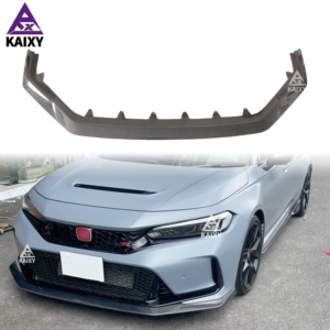 Lèvre avant en fibre de carbone Style V pour <span class=keywords><strong>Honda</strong></span> <span class=keywords><strong>Civic</strong></span> Type <span class=keywords><strong>R</strong></span> FL5 <span class=keywords><strong>2023</strong></span> + aileron séparateur de pare-chocs avant en carbone - Product Image 1