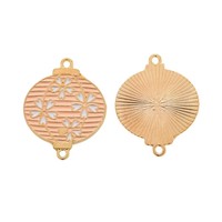 Connecteur à deux boucles en émail motif lanterne Sakura, en alliage doré, pour ornement capillaire de festival japonais