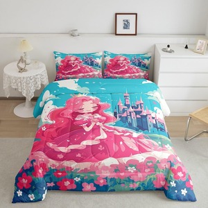 <span class=keywords><strong>Couette</strong></span> matelassée moelleuse en duvet de plumes, motif Château de Princesse Rêveur, pour ensemble de <span class=keywords><strong>couette</strong></span> en peluche transfrontalier, impression numérique, literie pour enfants - Product Image 5