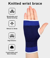 Attelle de poignet respirante en tricot avec logo personnalisé, confortable, avec trou pour le pouce, pour le syndrome du canal carpien, idéale pour le sport