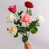 Rose artificielle à tige unique Dallisten en gros, 44 cm, fausse rose pour la décoration de table à la maison, arrangement floral de mariage