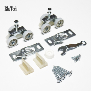 RHETECH Factory Direct Standard Silver 3-Wheel Door Hanger Système <span class=keywords><strong>de</strong></span> <span class=keywords><strong>rail</strong></span> coulissant <span class=keywords><strong>pour</strong></span> suspendre la <span class=keywords><strong>porte</strong></span> <span class=keywords><strong>de</strong></span> poche Wood Roller Worker - Product Image 6