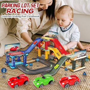 4 en 1 DIY montaje estacionamiento juego Carreras <span class=keywords><strong>coches</strong></span> plástico niños Parque Juguetes - Product Image 6