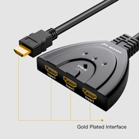 SAMZHE Commutateur 3 en 1 1080P/60Hz 3x1 pour partage et distribution vidéo pour ordinateur portable, console de jeu PS5, téléviseur, projecteur