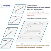 Aiguille de sonde en acier tungstène plaqué or pour test ponctuel de puces IC sur plaquettes, compatible DC/RF, personnalisable