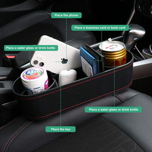 Organizador lateral para asiento de consola de coche de cuero PU al por mayor con bolsillo organizador de monedas - Product Image 3
