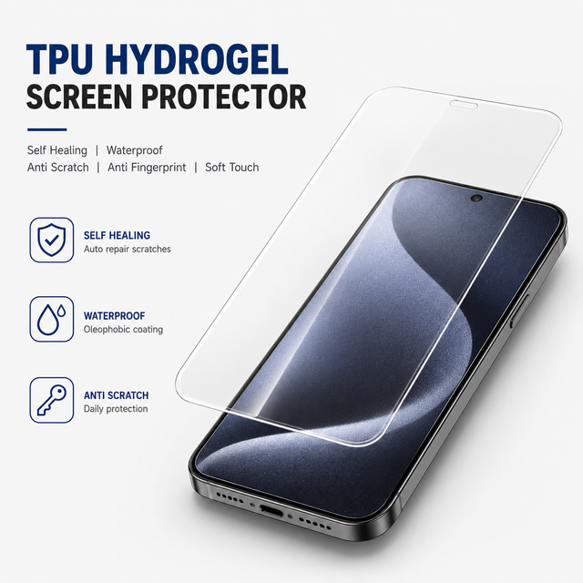 Screen Protector Self Healing TPU Hydrogel Protective Film Waterproof Anti Scratch Anti Fingerprint Soft Touch