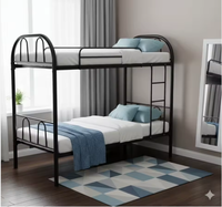 Lit superposé métallique moderne pour dortoir, lit superposé en fer pour hôtel, chambre d'hôtel, appartement, usage étudiant, lit double haut et bas