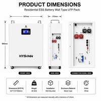 Batterie murale Hysonn 230Ah 48V 11kWh ESS résidentielle, pack LFP pour projets solaires à consommation autonome et commandes de distributeurs